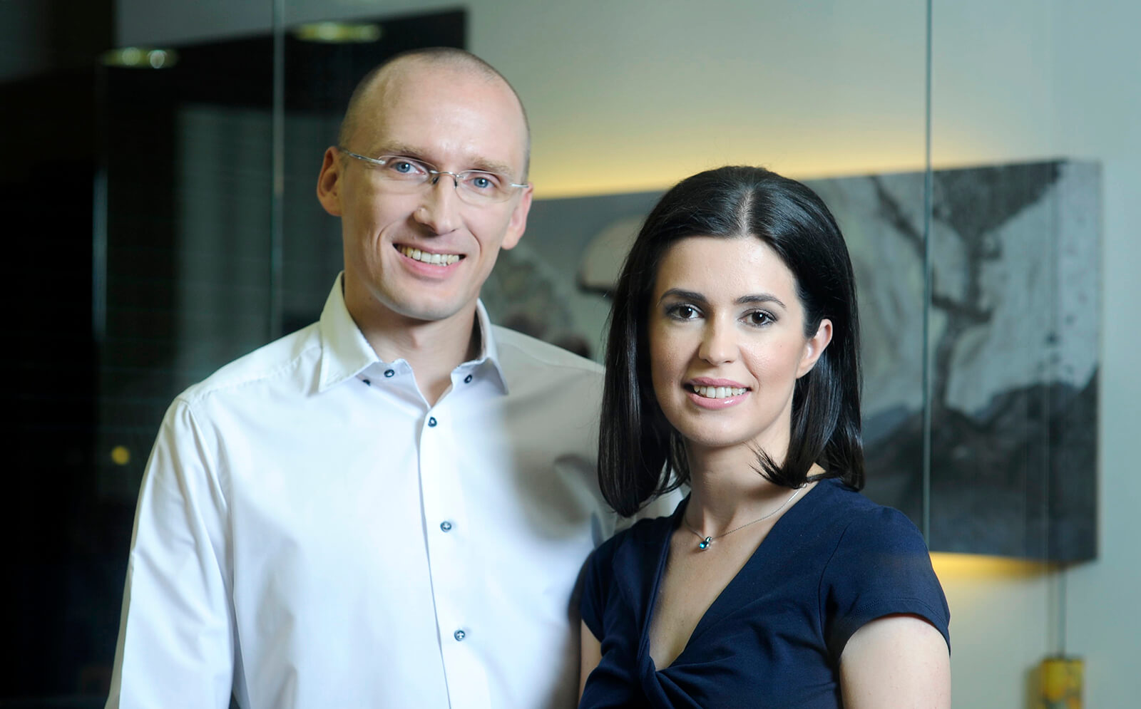 Stefan and Adriana Liute in the new office