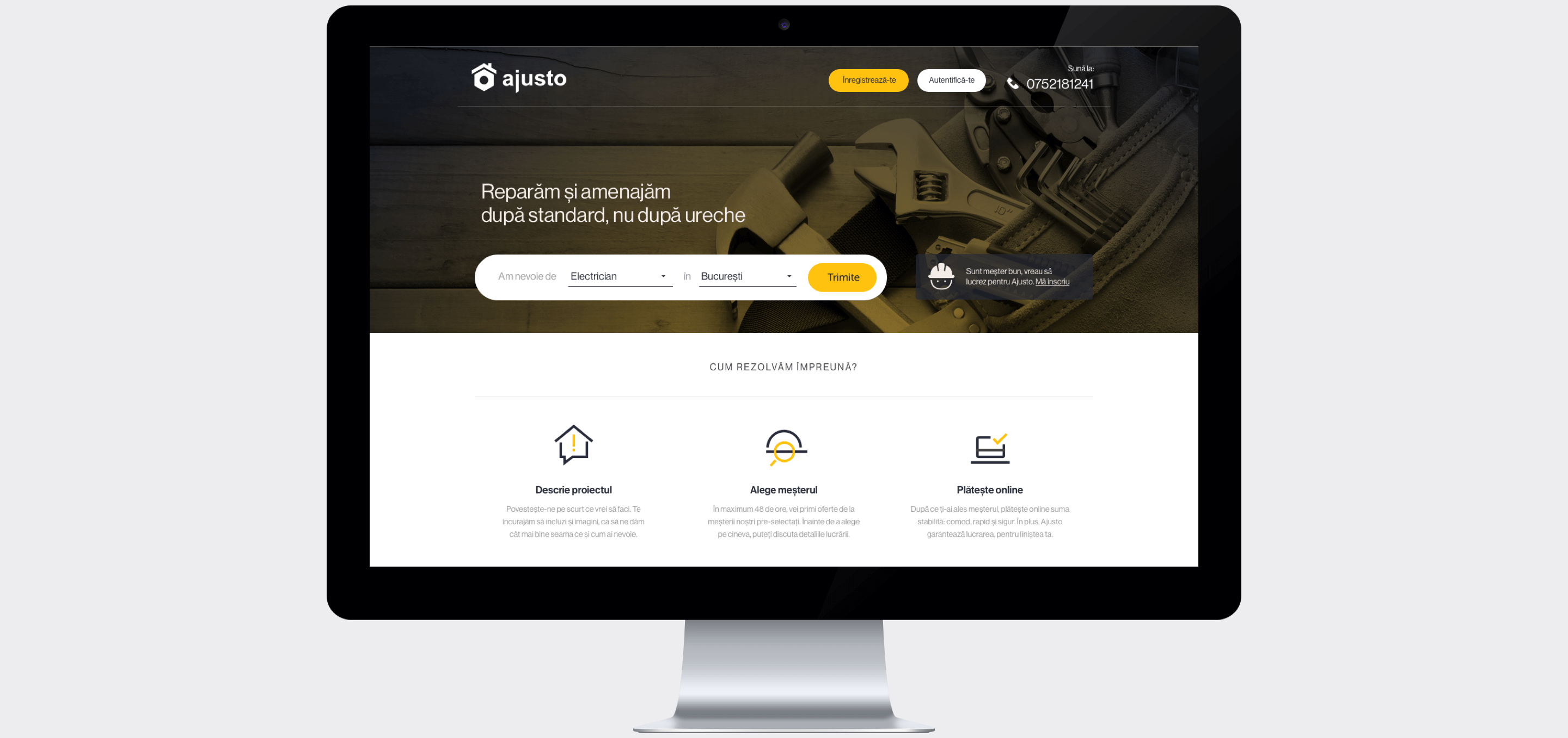 Ajusto website page
