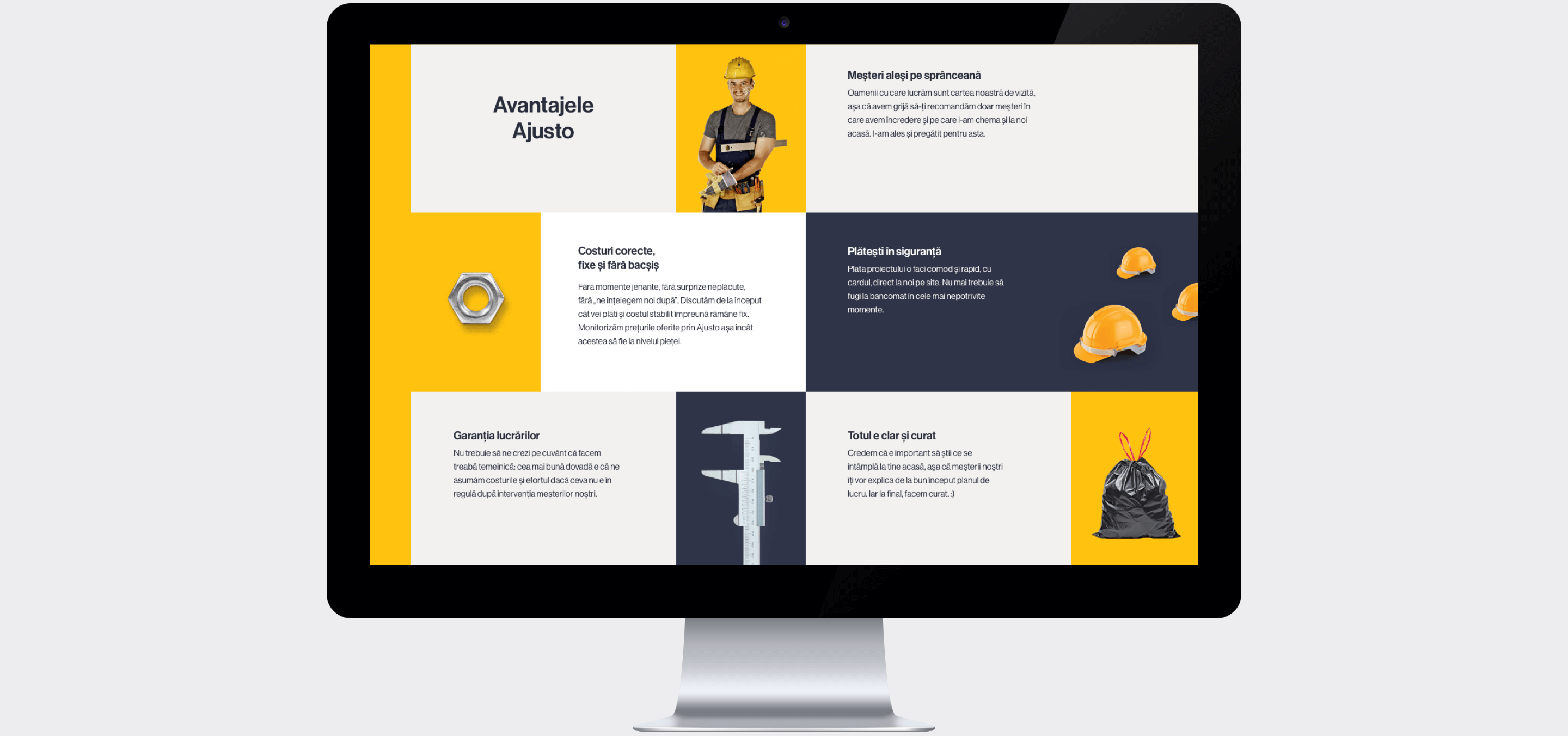 Ajusto website page