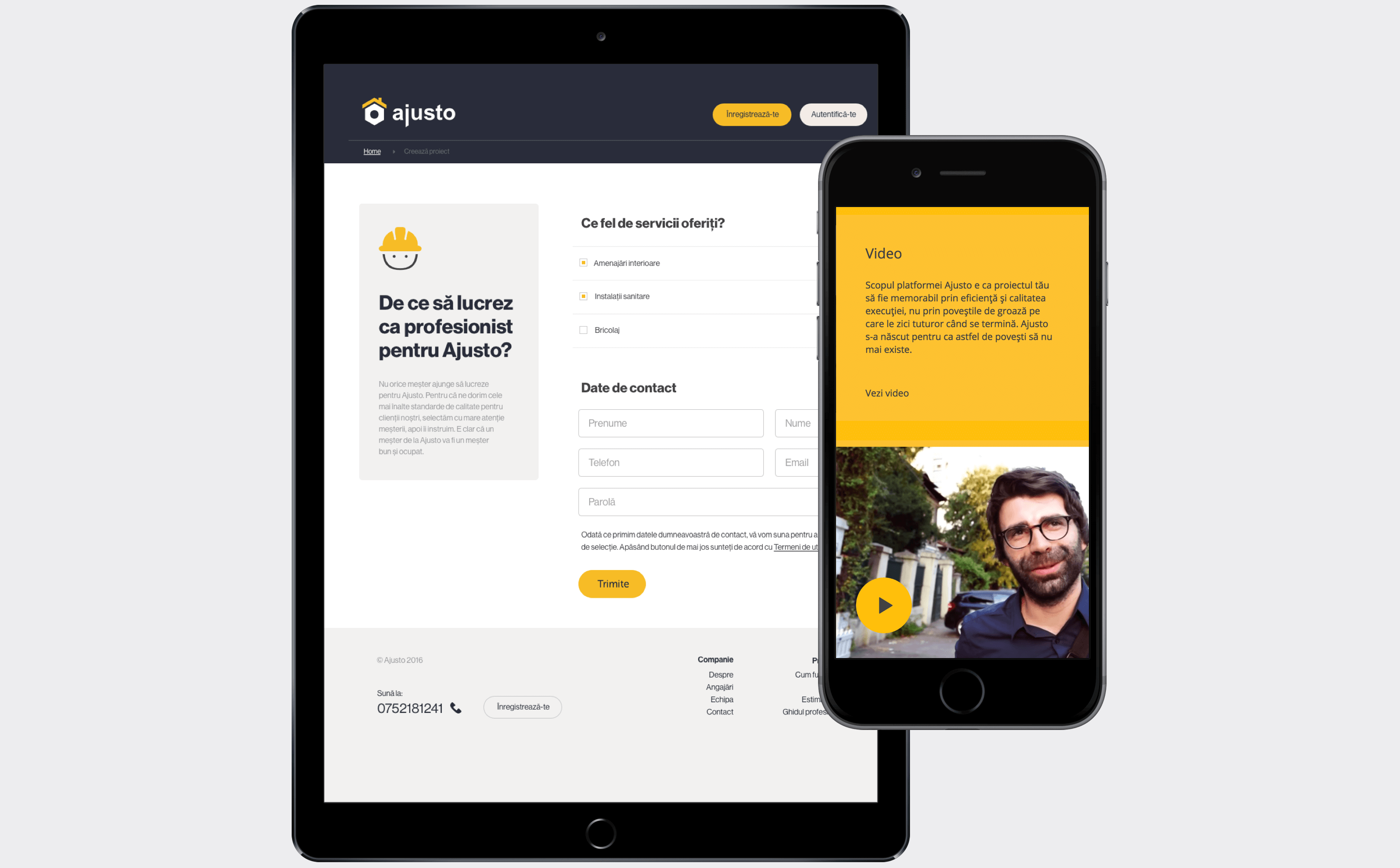 Ajusto website page