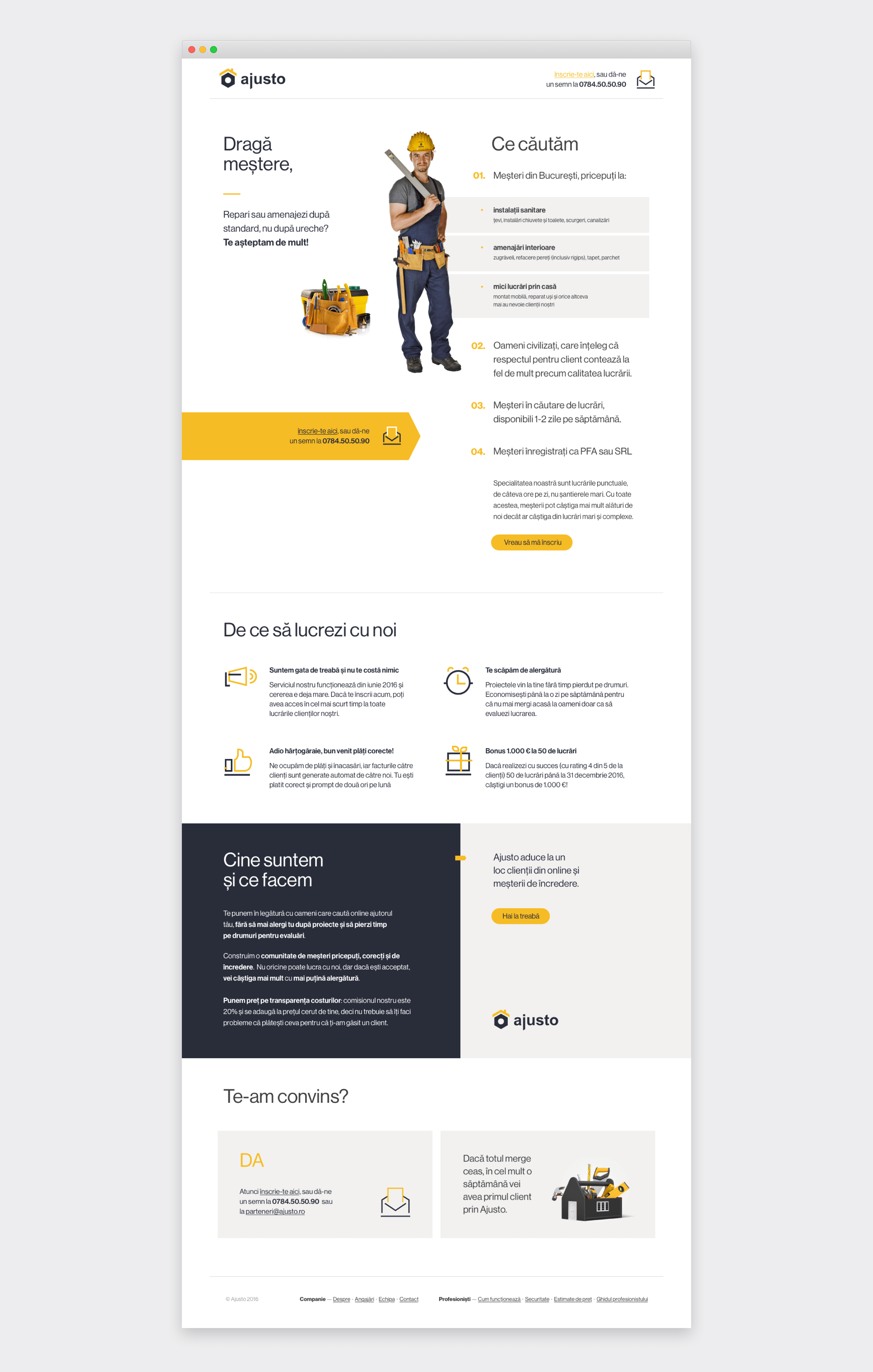 Ajusto website page