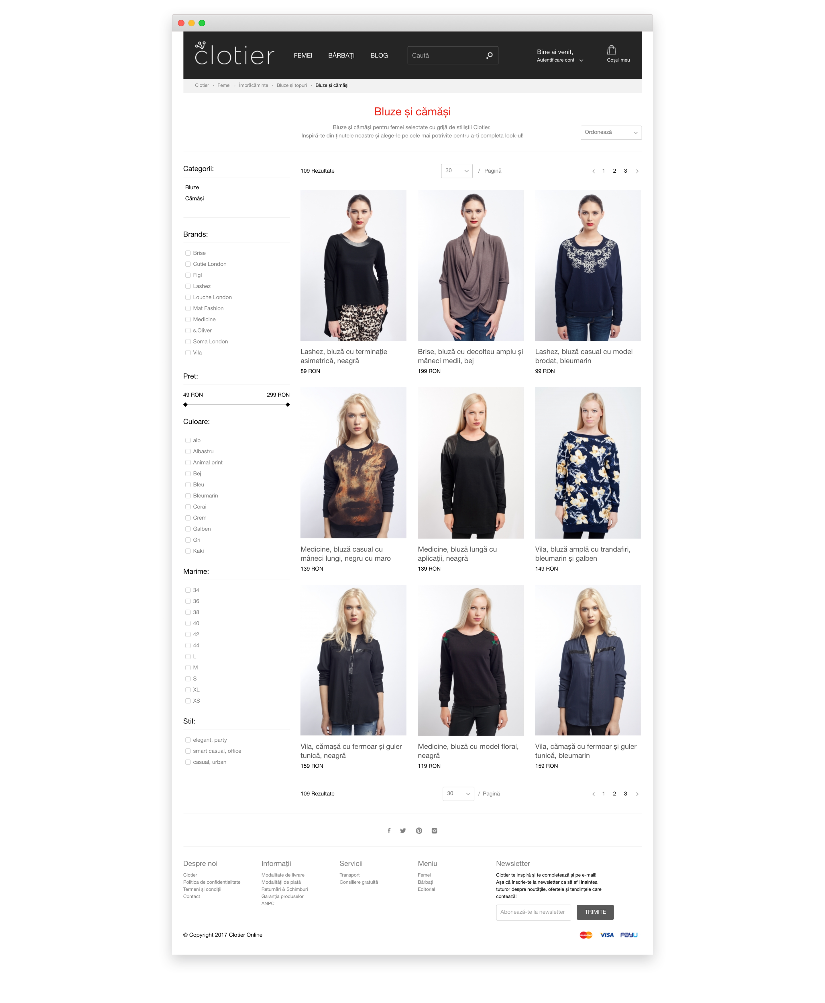 Clotier website