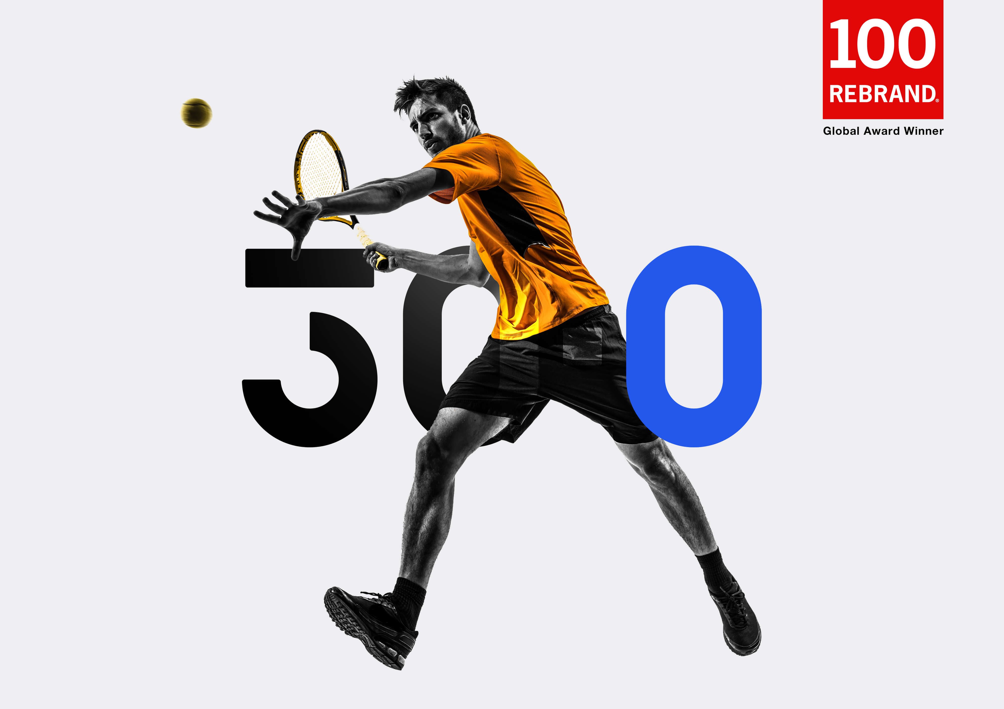 Branded key visual with tennis player