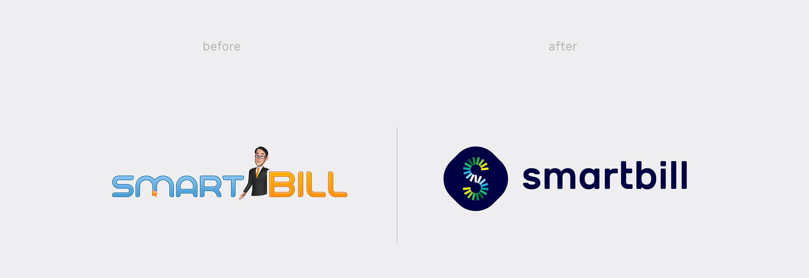SmartBill logos "before" and "after"