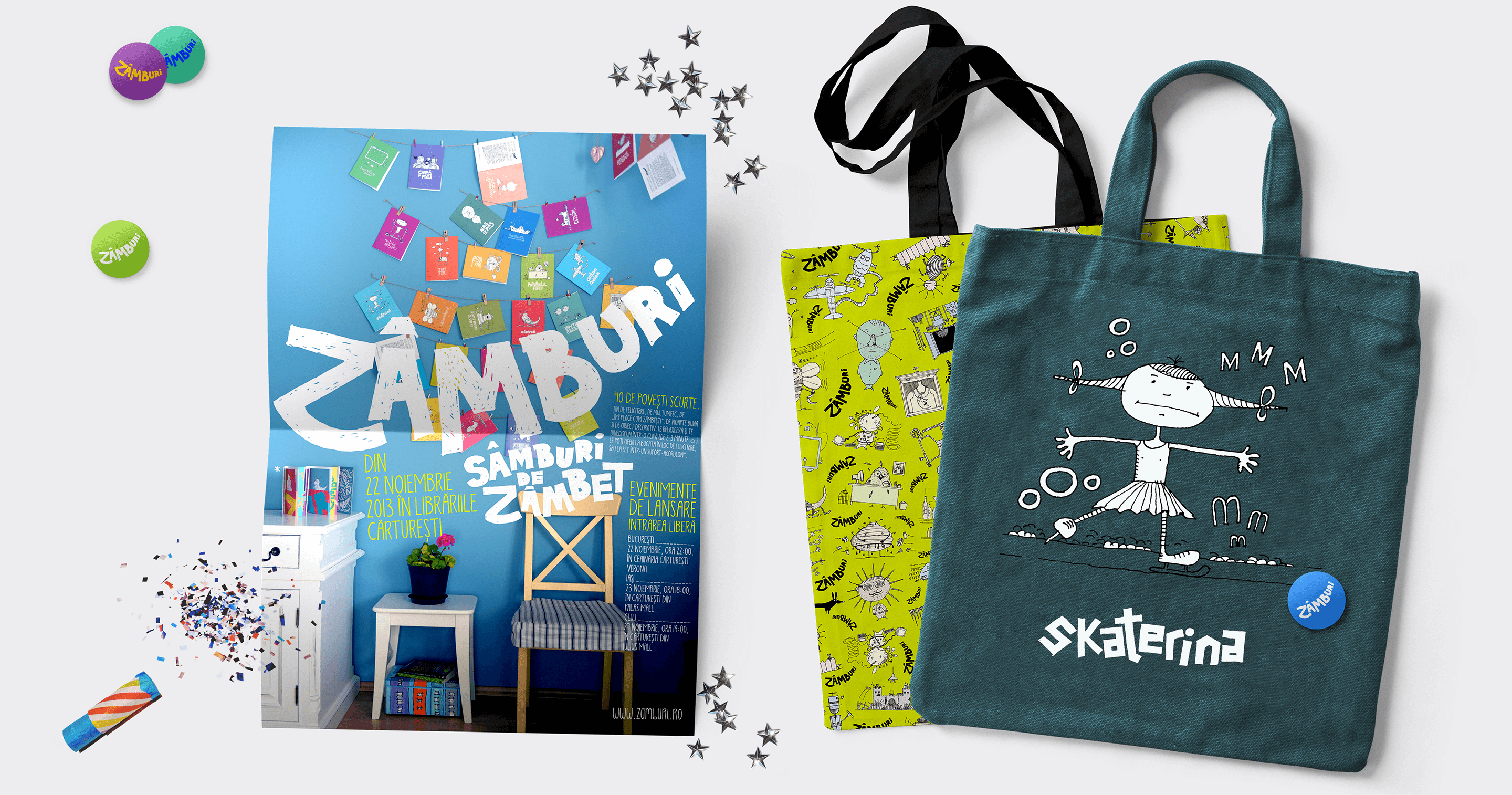 Zâmbure poster and bag