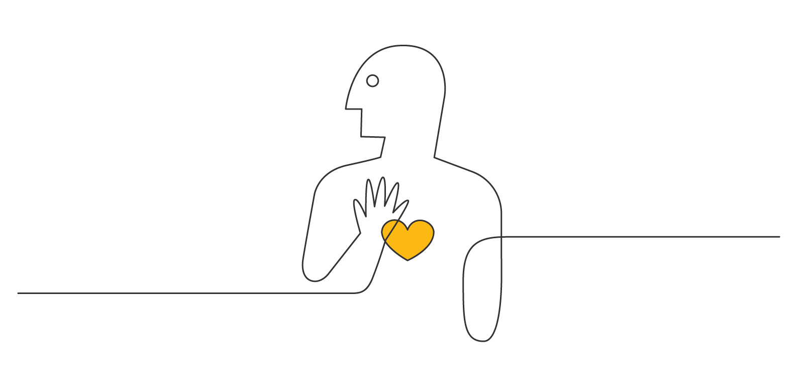 Illustration: a man with a heart