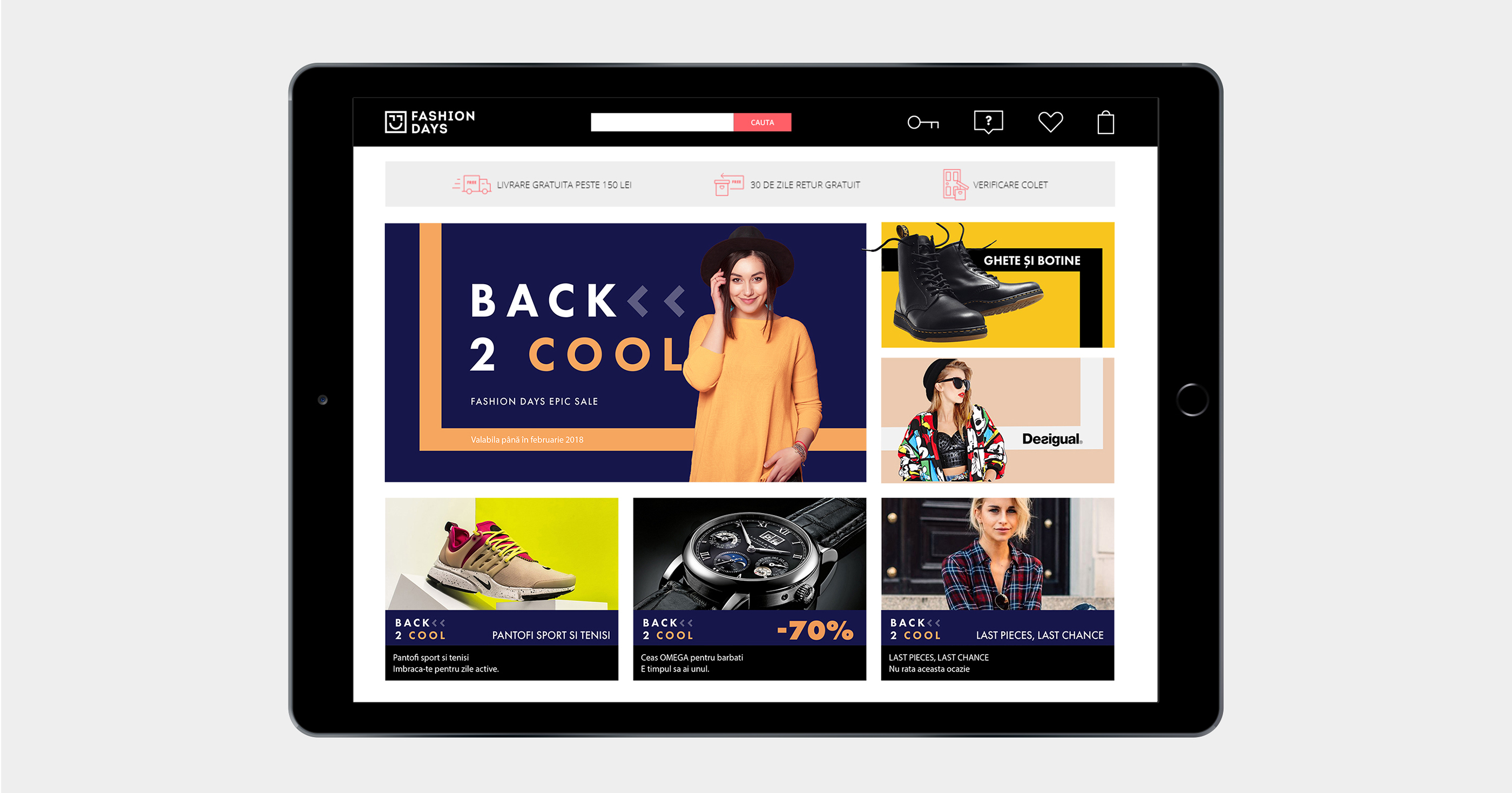 website on tablet